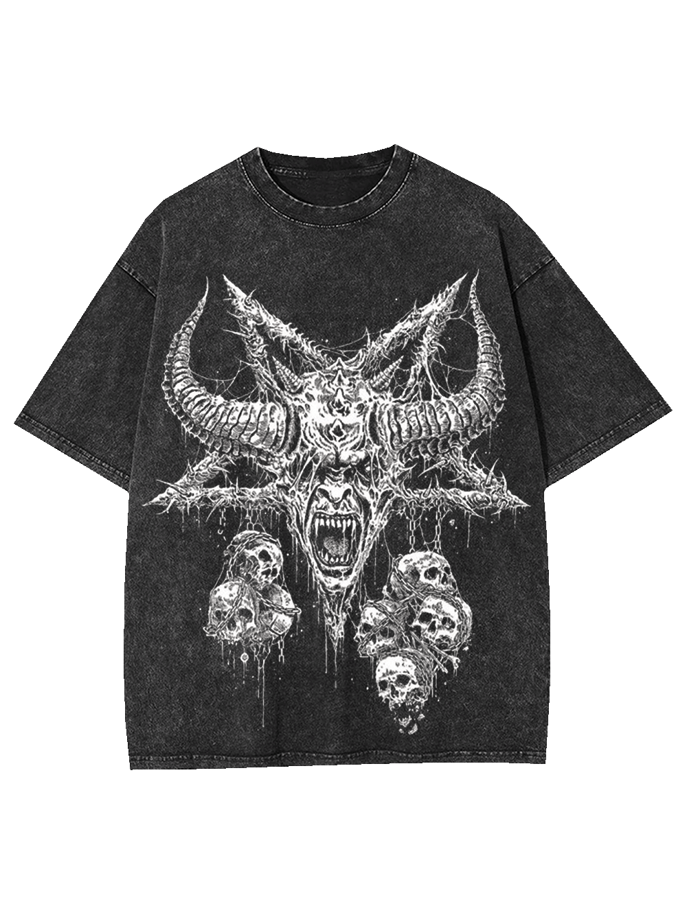 Daemon Skull Washed Tshirt
