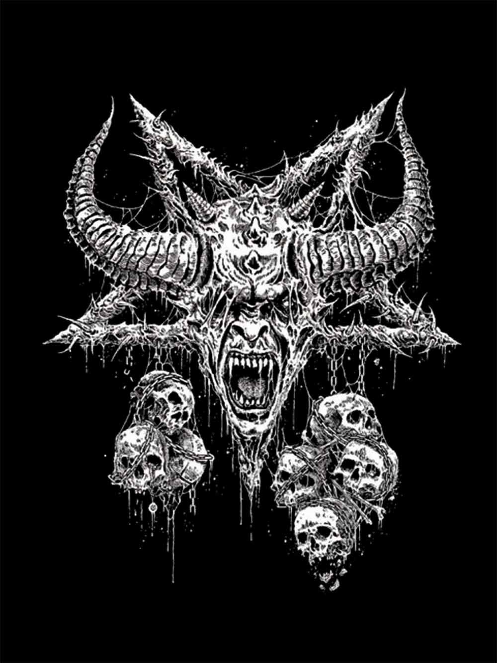 Daemon Skull Washed Tshirt