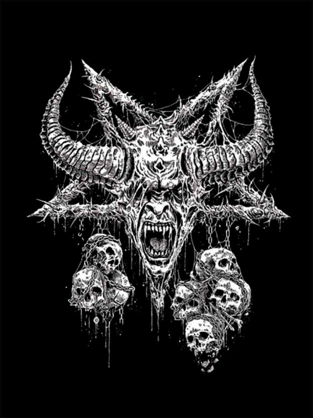 Daemon Skull Washed Tshirt