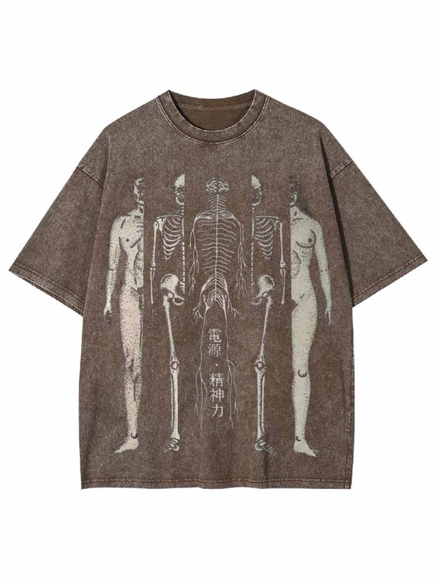 Human Anatomy and Energy Washed Tshirt