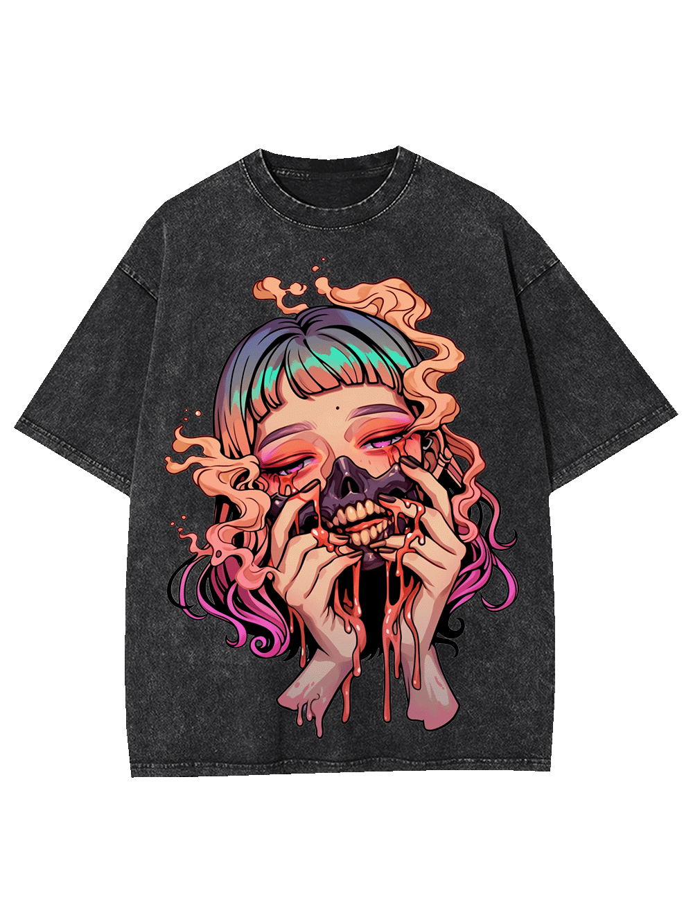 Masked Melancholy Washed Tshirt-ClassyOutlaw Sale