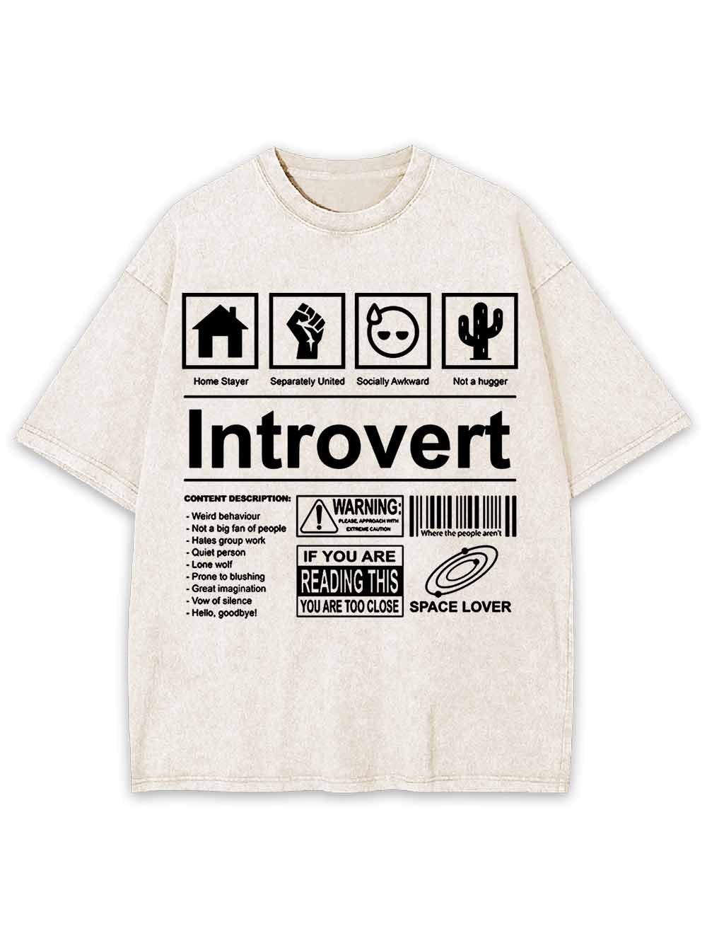 Introvert Washed Tshirt