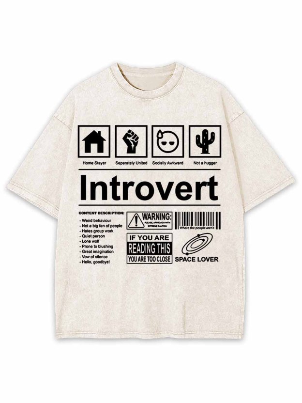 Introvert Washed Tshirt