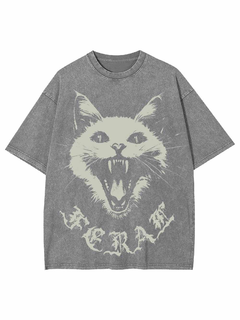 Feral White Cat Washed Tshirt