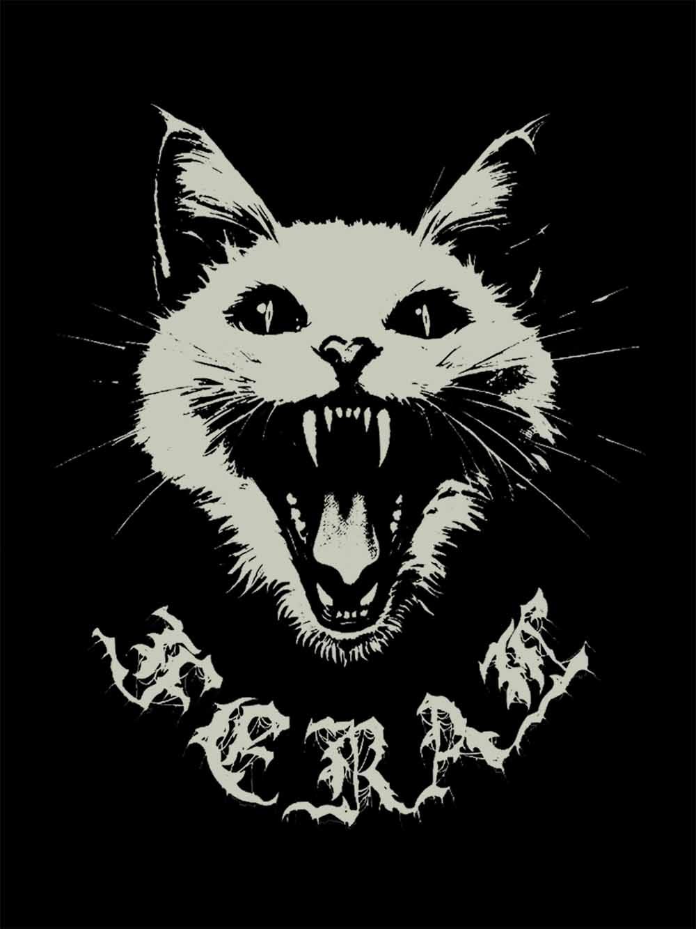 Feral White Cat Washed Tshirt