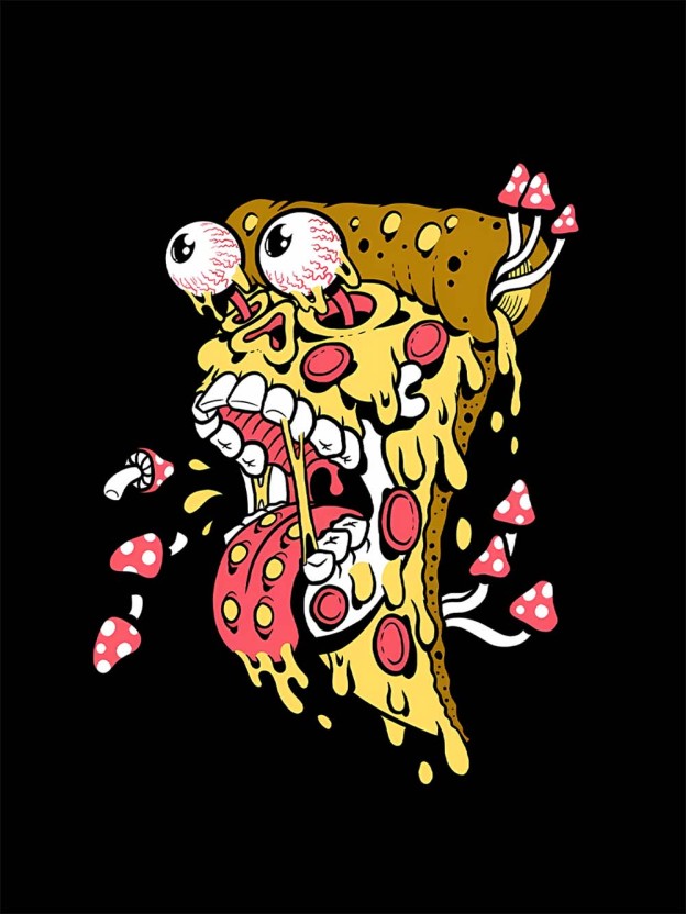 Trippy Pizza Madness Washed Tshirt