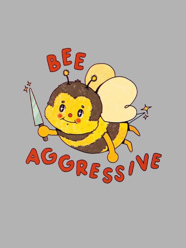 Bee Aggressive Washed Tshirt