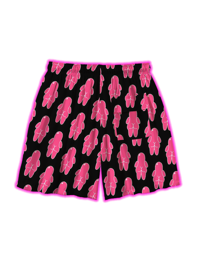Pink Body Silhouettes All Over Print Shorts