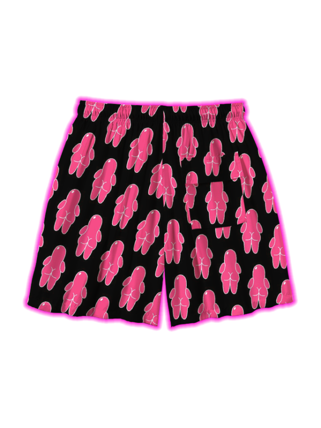 Pink Body Silhouettes All Over Print Shorts