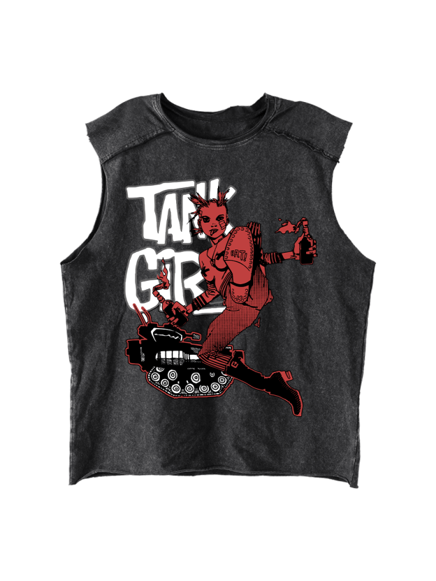 TANK GIRL Distressed Tank Top