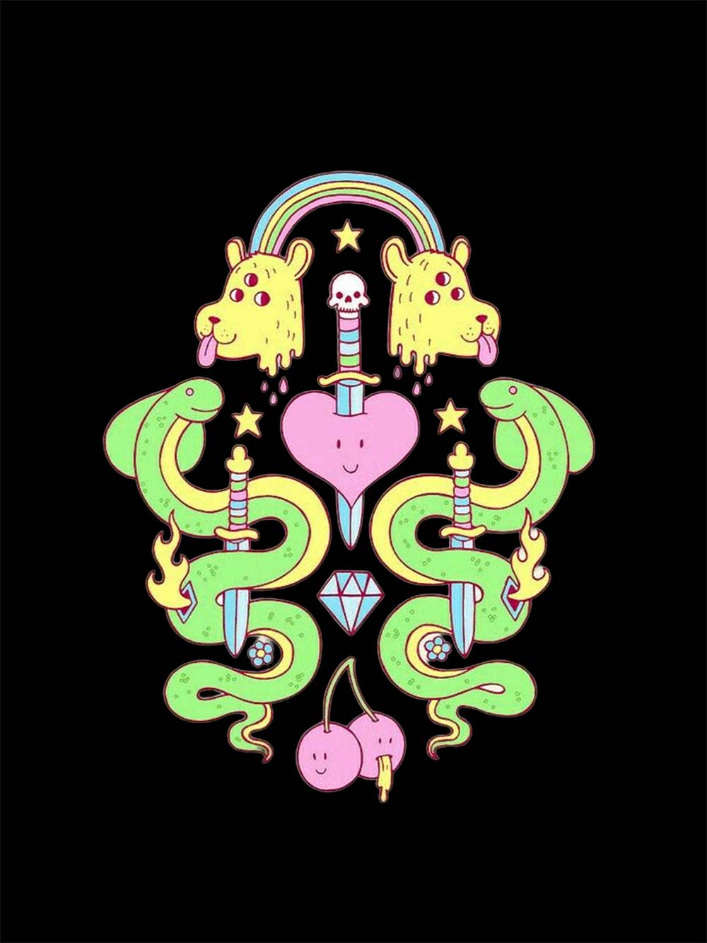 Serpents And Symbols Washed Tshirt