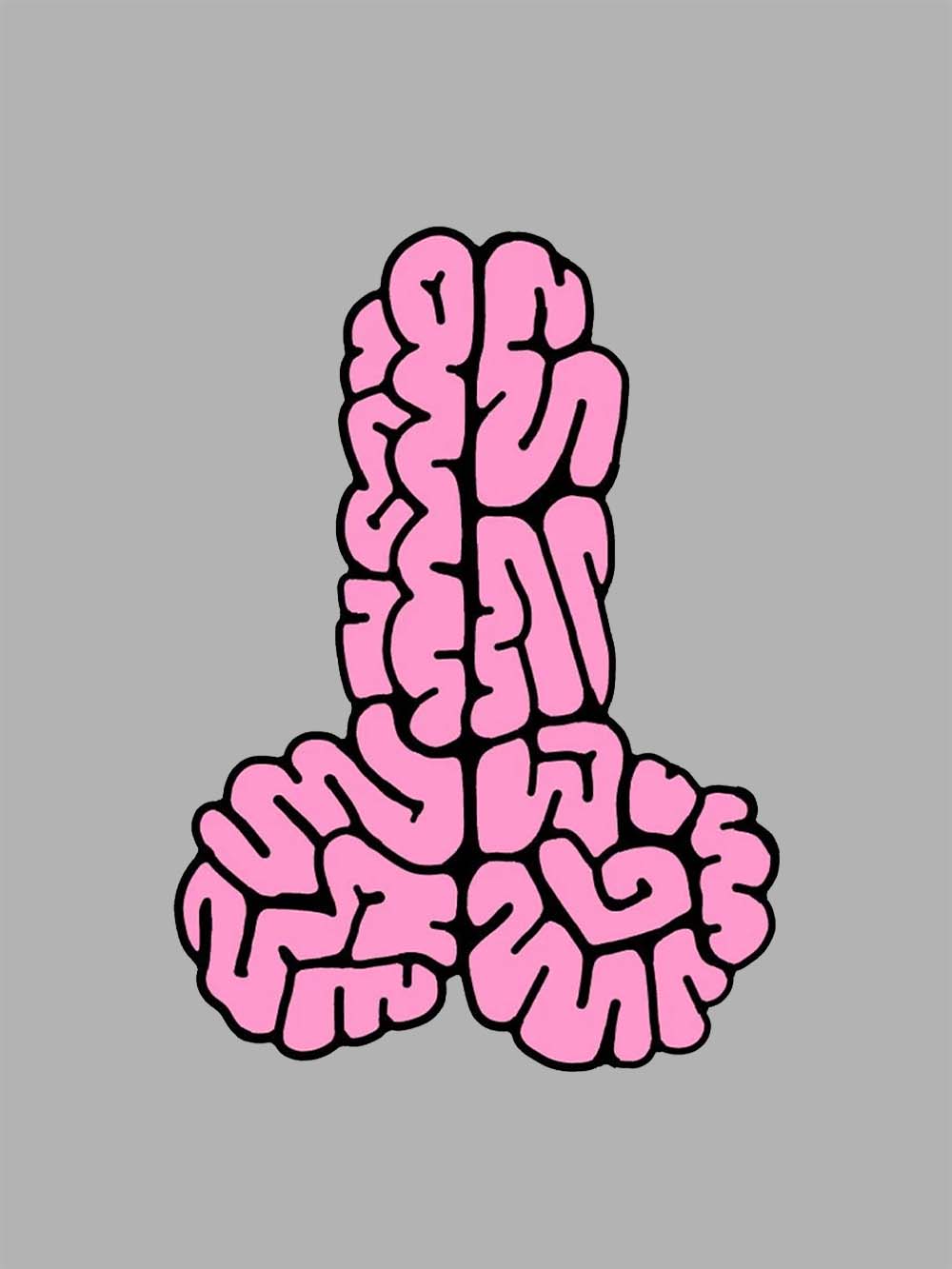 Pink Brain Pattern Abstract Washed Tshirt