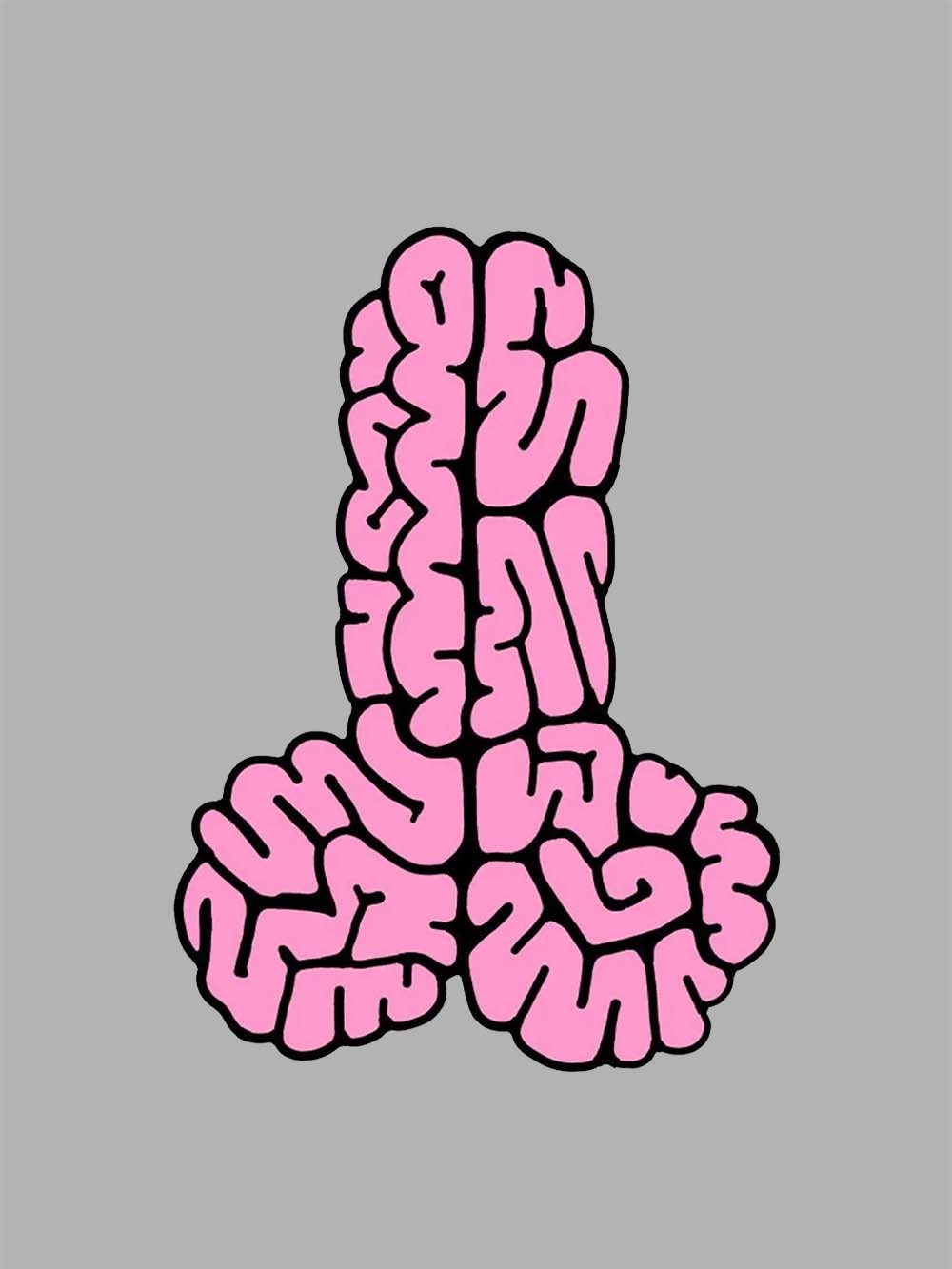 Pink Brain Pattern Abstract Washed Tshirt