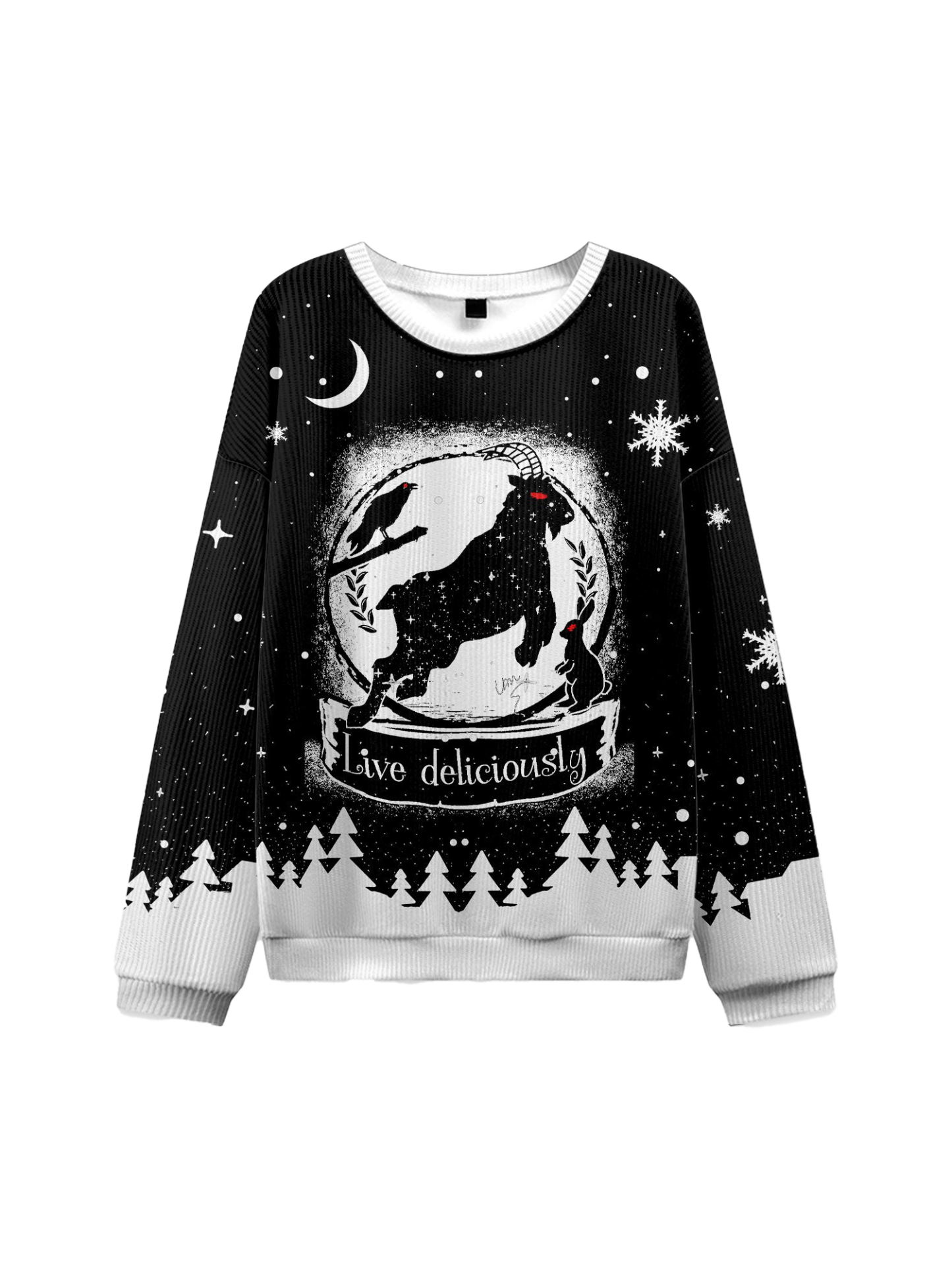 LIVE DELICIOUSLY UGLY CHRISTMAS SWEATSHIRT-ClassyOutlaw Sale