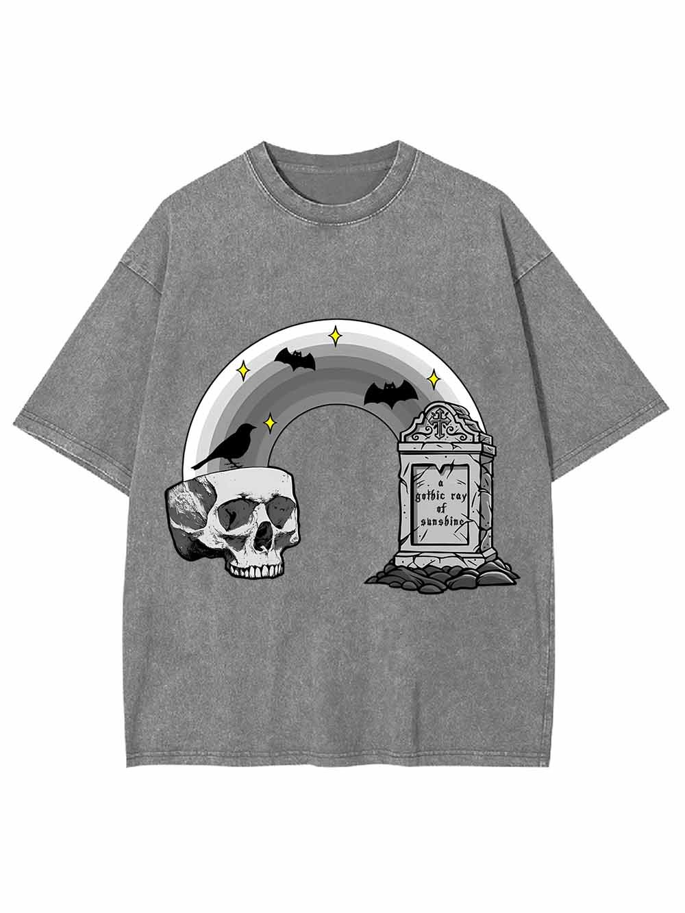 SKULL AND TOMBSTONE MEMO WASHED TSHIRT