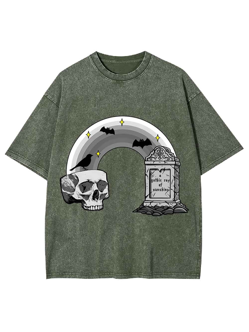 SKULL AND TOMBSTONE MEMO WASHED TSHIRT