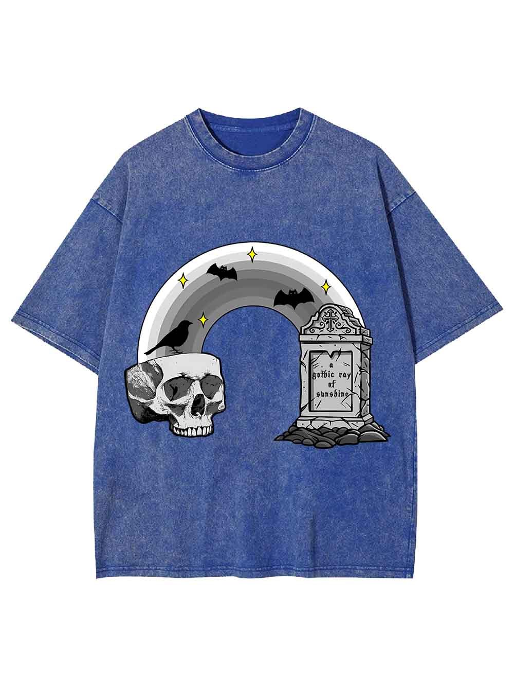 SKULL AND TOMBSTONE MEMO WASHED TSHIRT