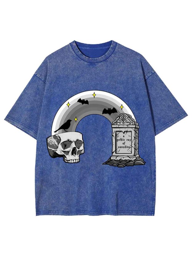 SKULL AND TOMBSTONE MEMO WASHED TSHIRT