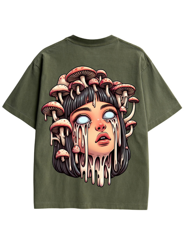 MELTING GIRL DOUBLE SIDED PRINT WASHED TSHIRT