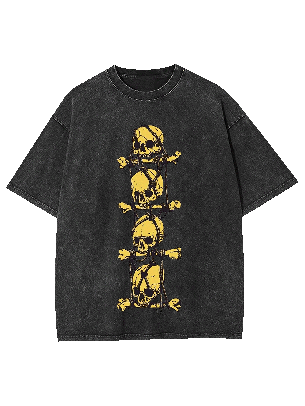 SKULL CROSSBONES CHAIN WASHED TSHIRT