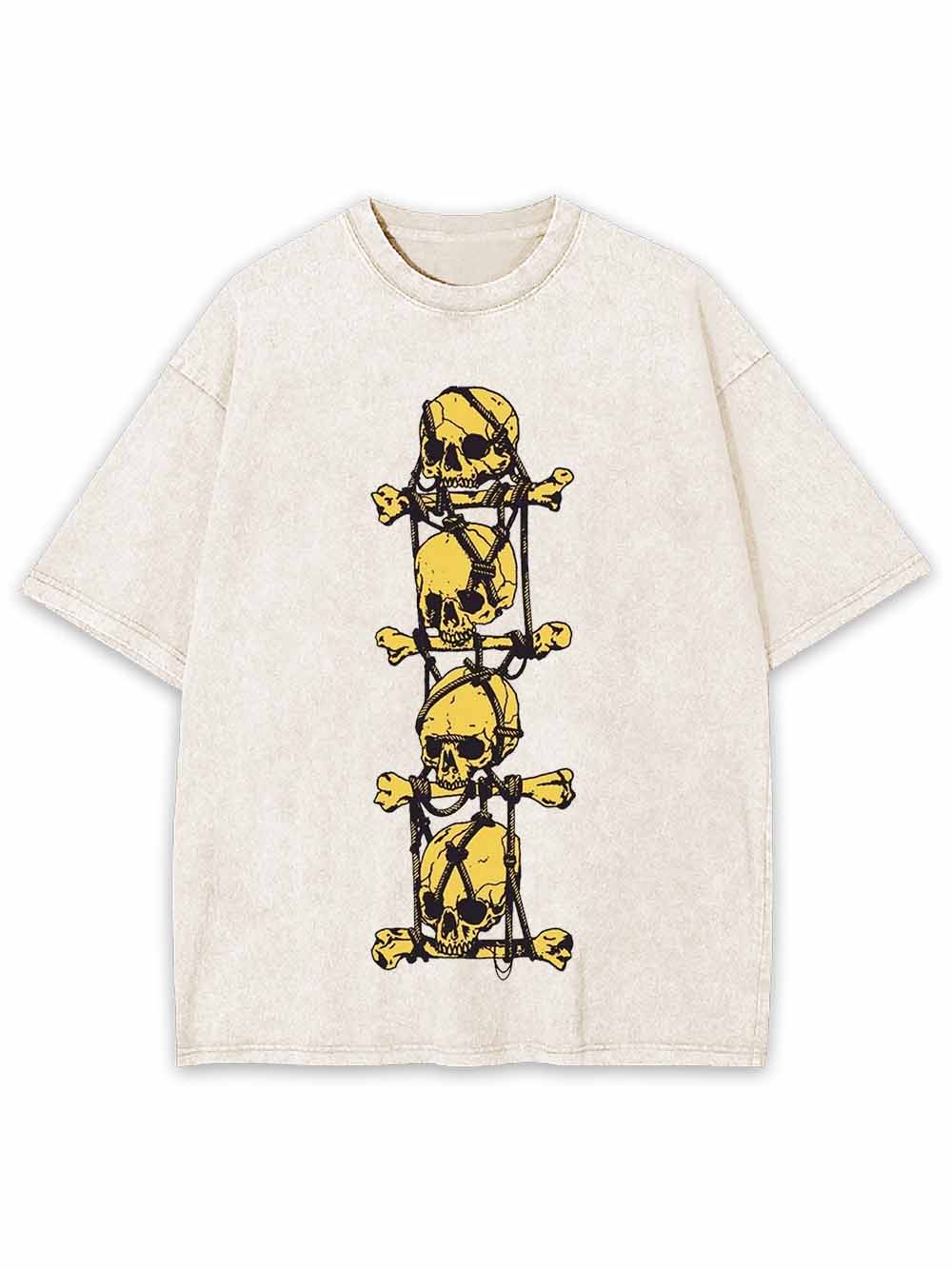 SKULL CROSSBONES CHAIN WASHED TSHIRT