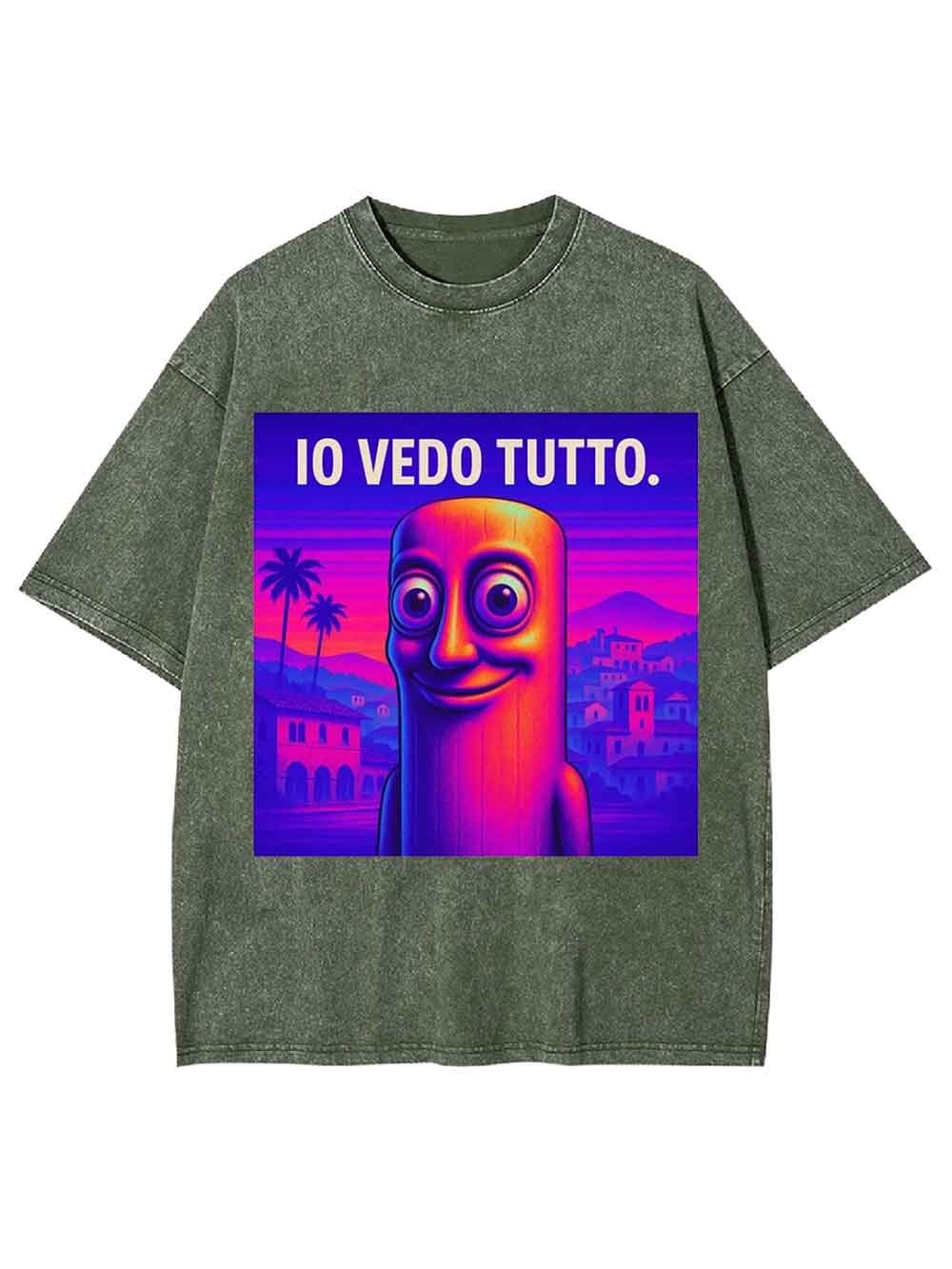 IO VEDO TUTTO WASHED TSHIRT