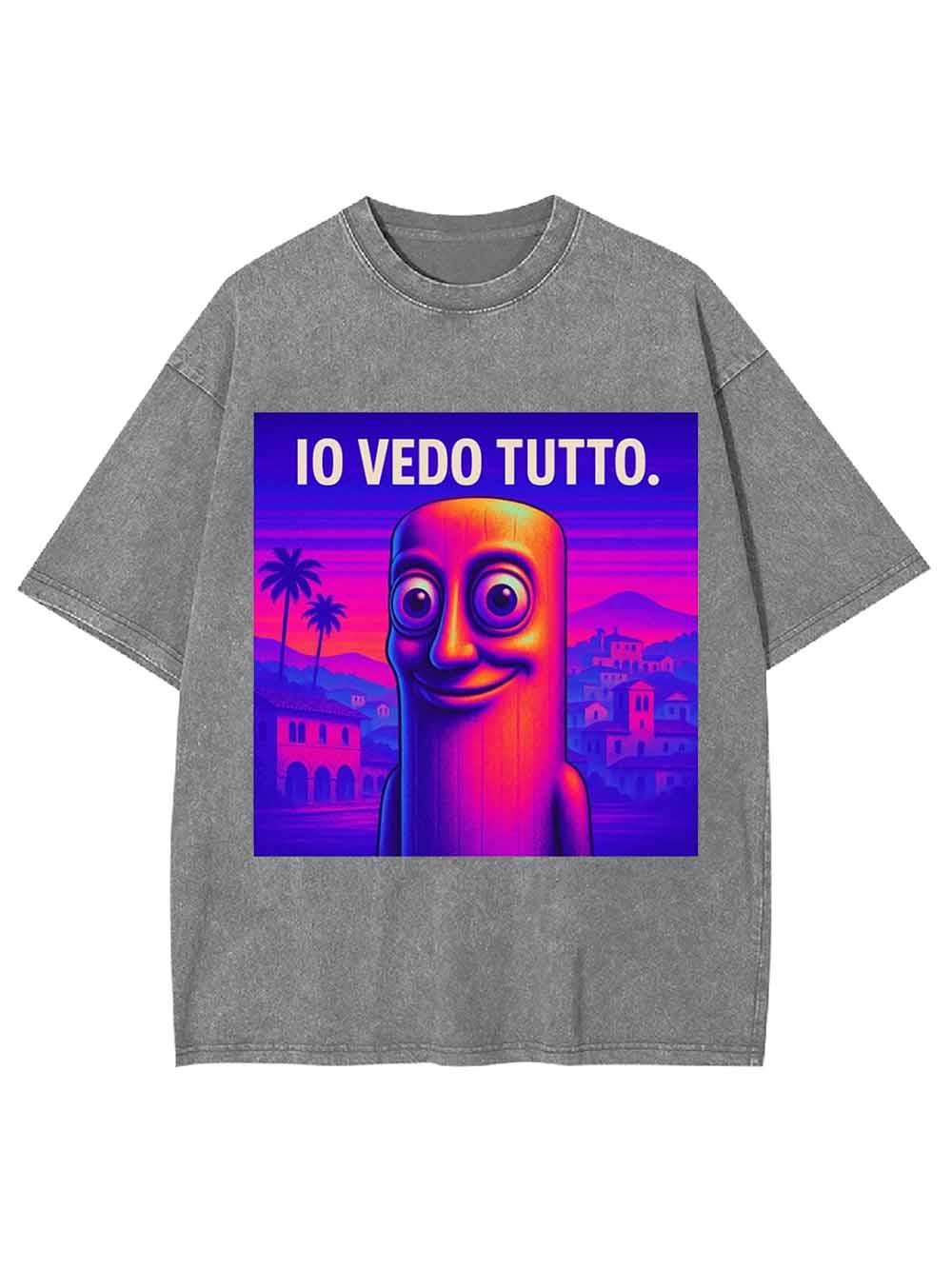 IO VEDO TUTTO WASHED TSHIRT