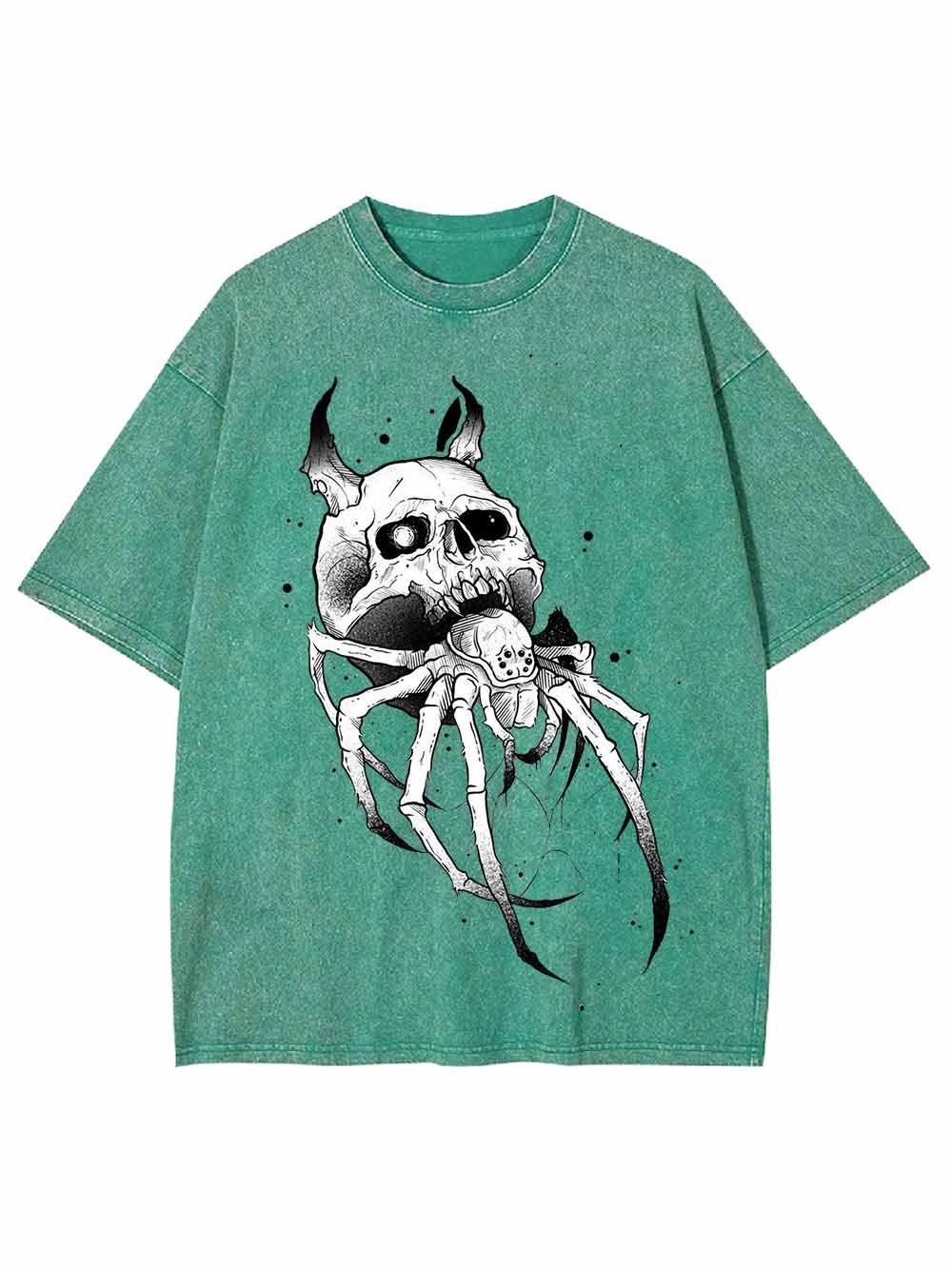 Skull-Spider Hybrid Washed Tshirt