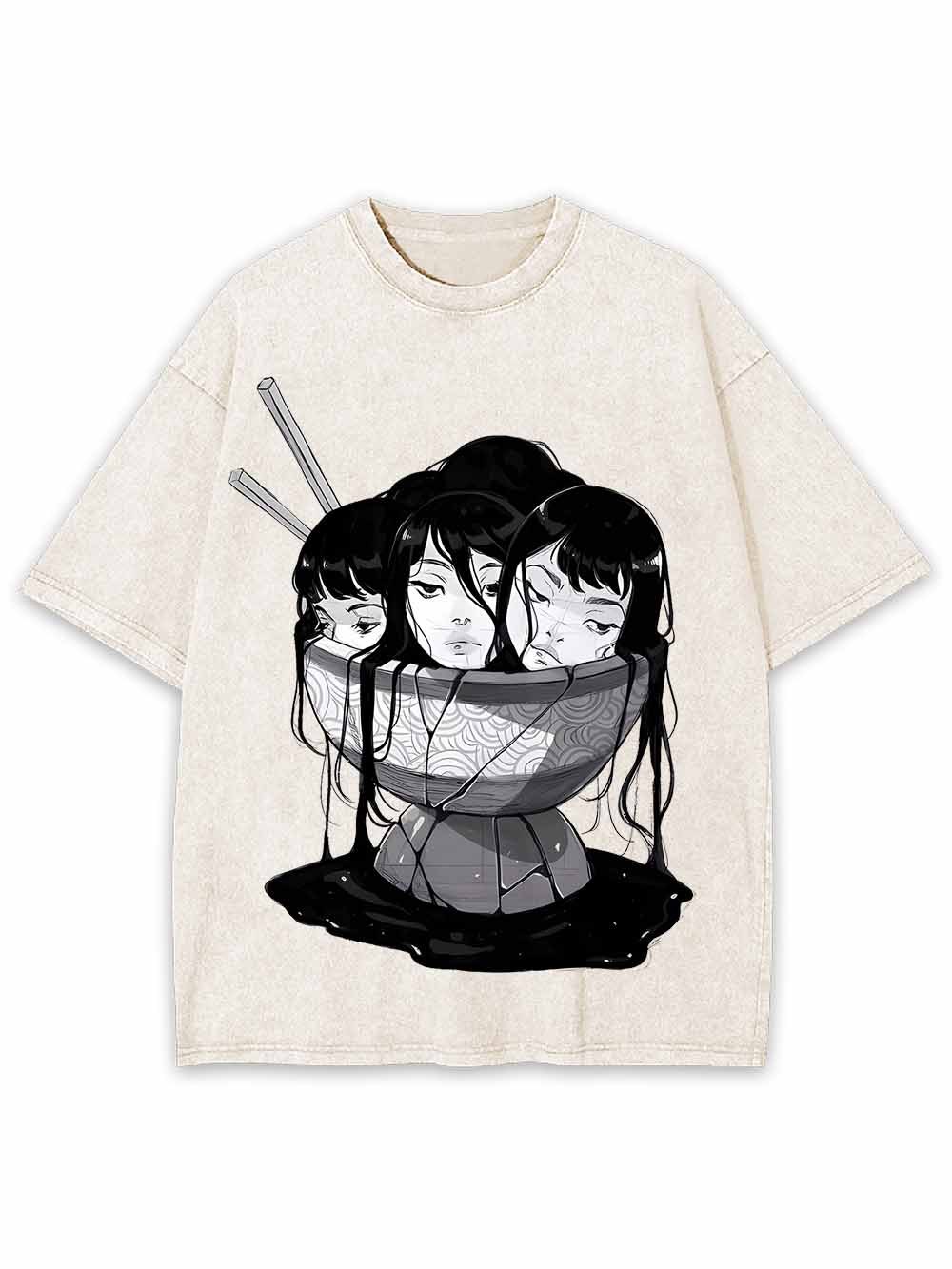 Three Faces in a Bowl Washed Tshirt