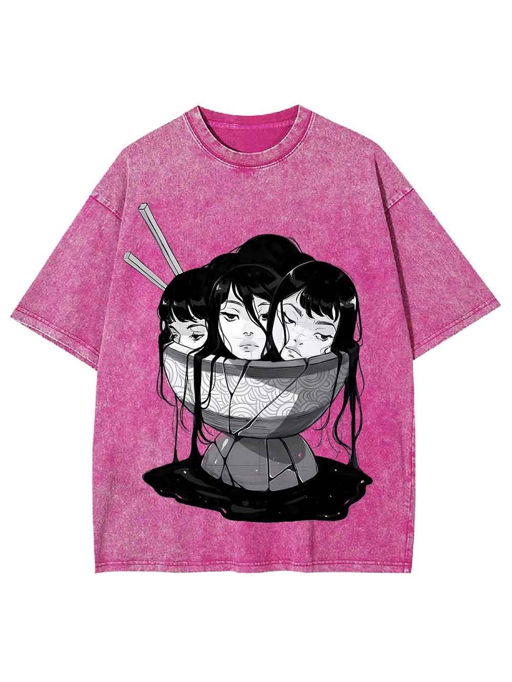 Three Faces in a Bowl Washed Tshirt
