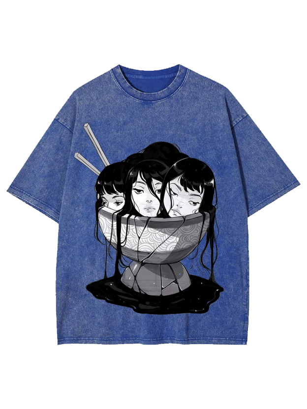 Three Faces in a Bowl Washed Tshirt