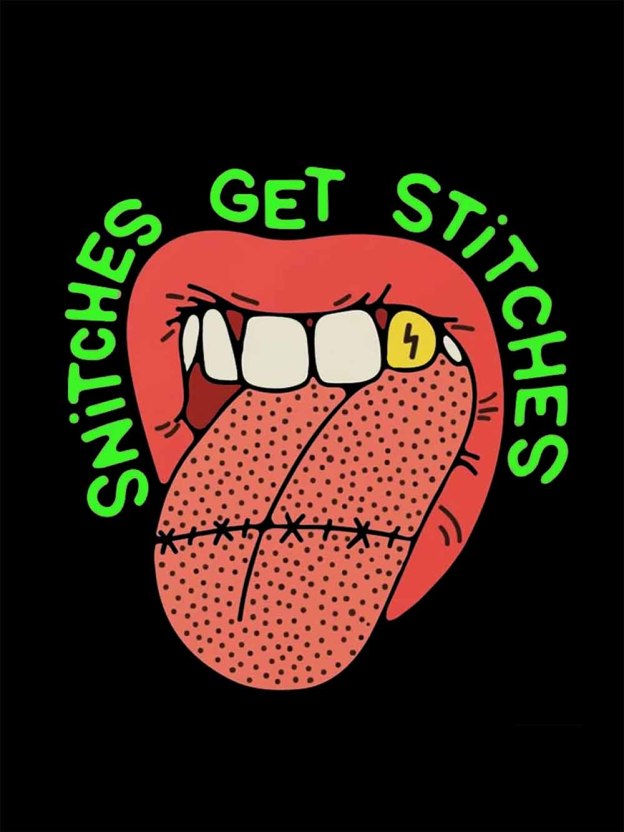 Snitches Get Stitches Washed Tshirt