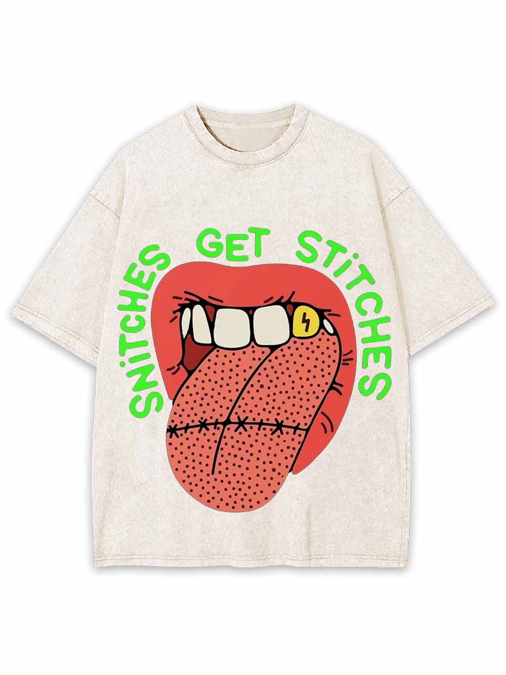 Snitches Get Stitches Washed Tshirt