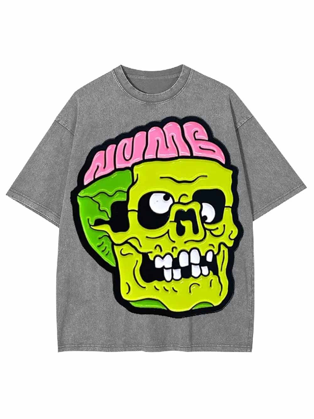 Neon Mind Skull Washed Tshirt