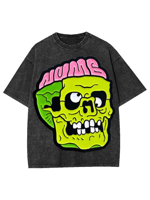Neon Mind Skull Washed Tshirt