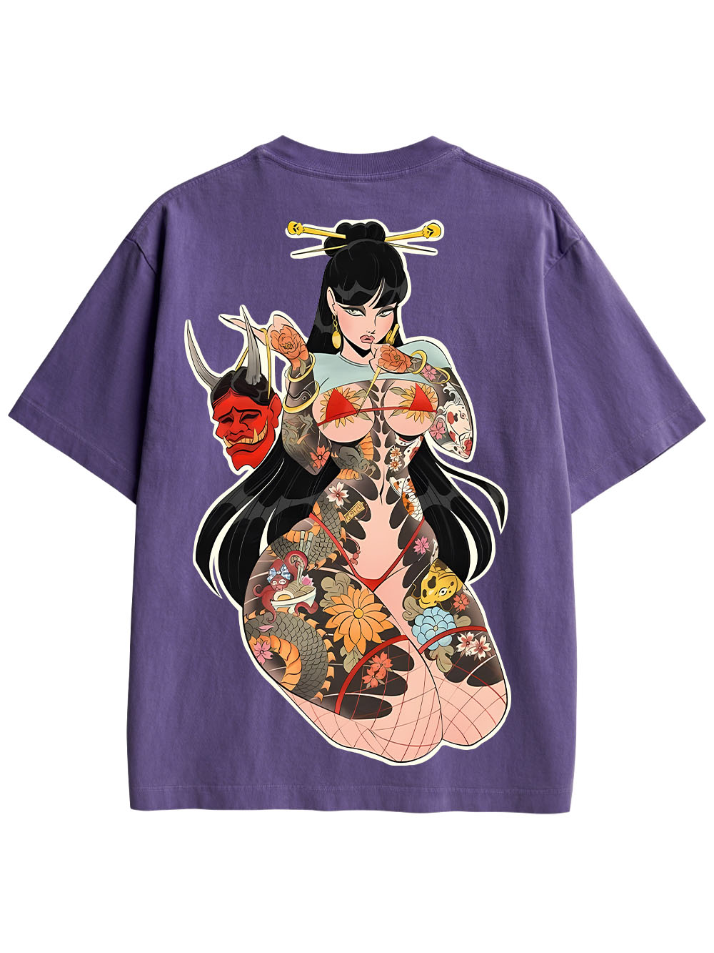 TATTOOED MYSTIQUE DOUBLE SIDED PRINT WASHED TSHIRT