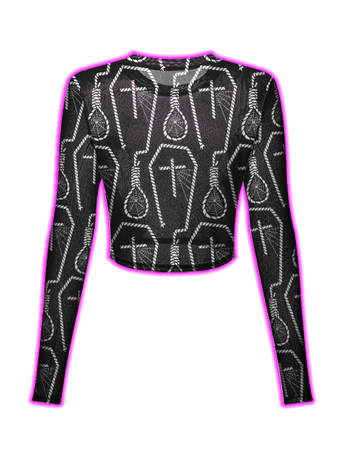 Noose Pattern Design Mesh Top