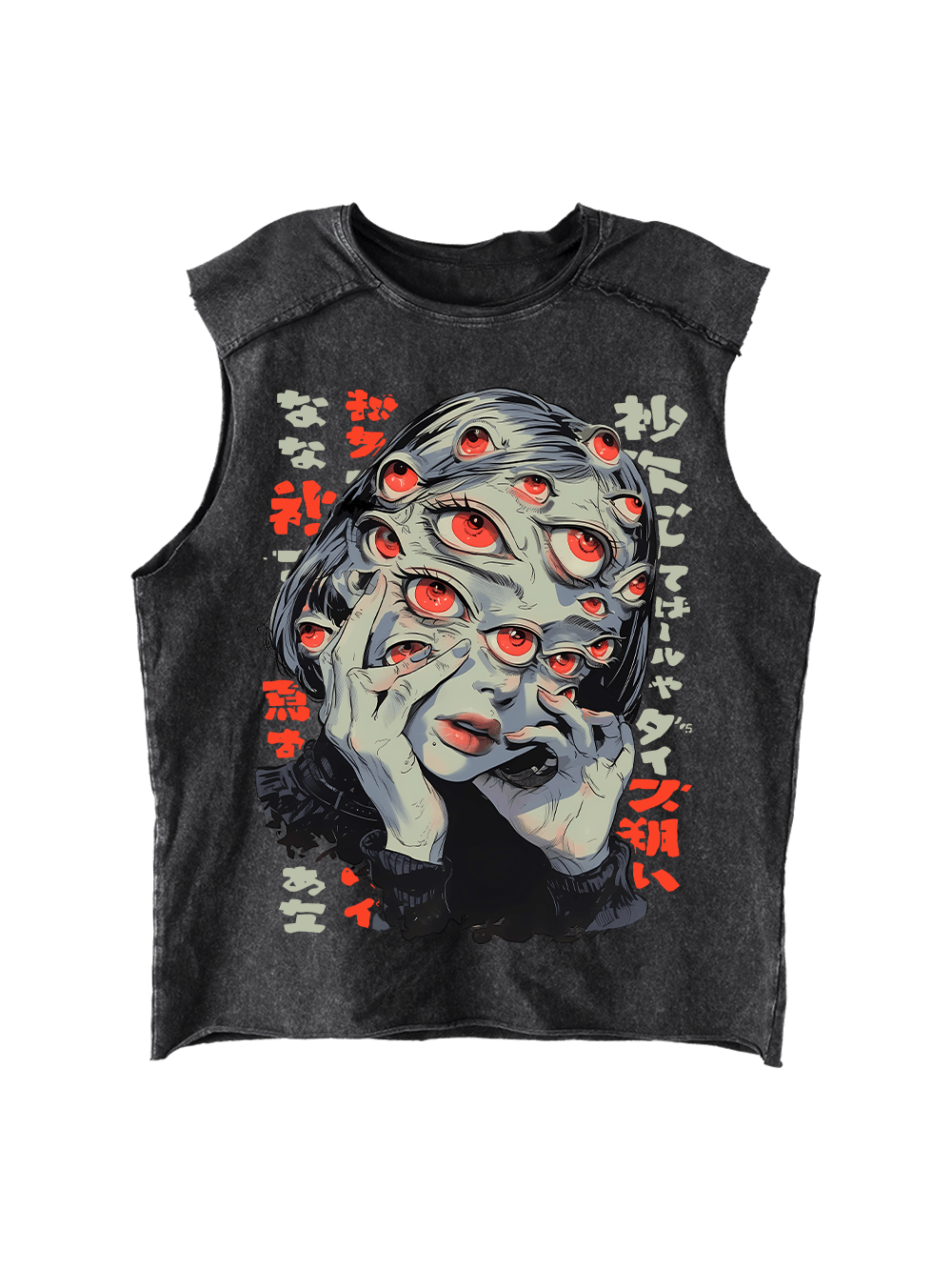 Thousand Eyes Gaze Distressed Tank Top