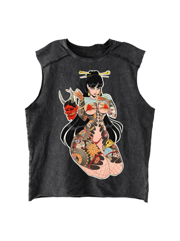 Tattooed Mystique Distressed Tank Top