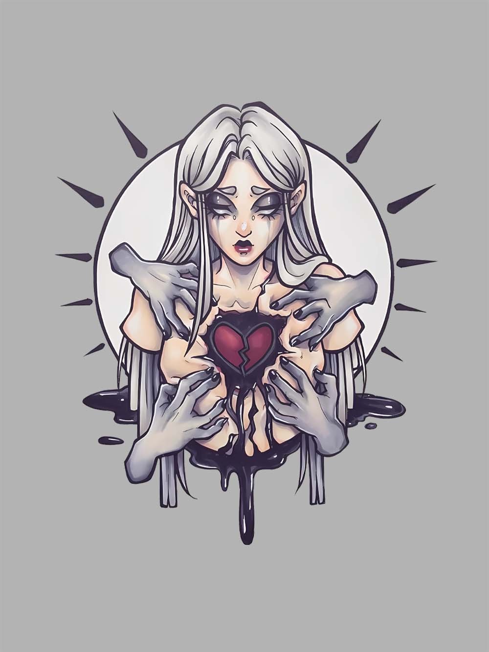 BROKEN HEART GRASP WASHED TSHIRT