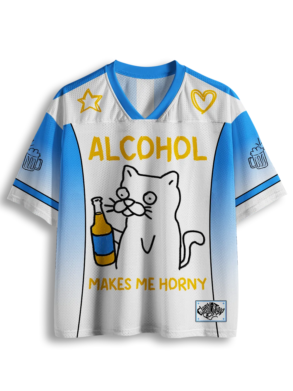 ALCOHOL MAKES ME HORNY MESH JERSEY
