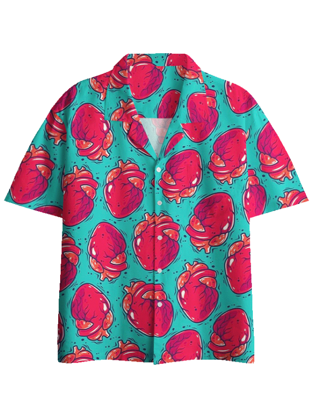 ANATOMIC HEART BUTTON UP POCKET SHIRT