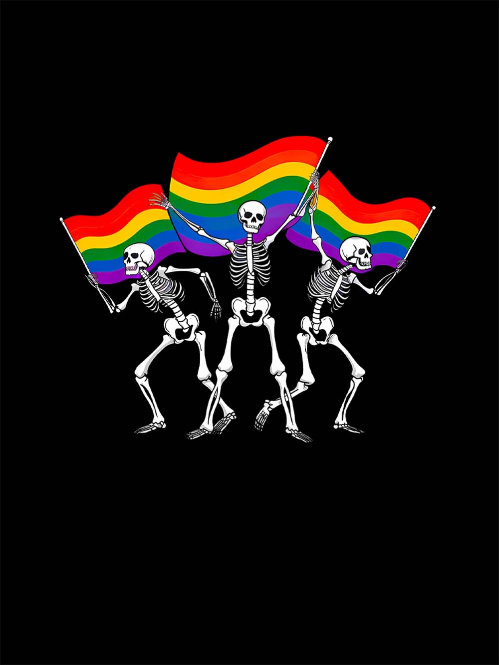 Pride Parade Skeletons Washed Tshirt