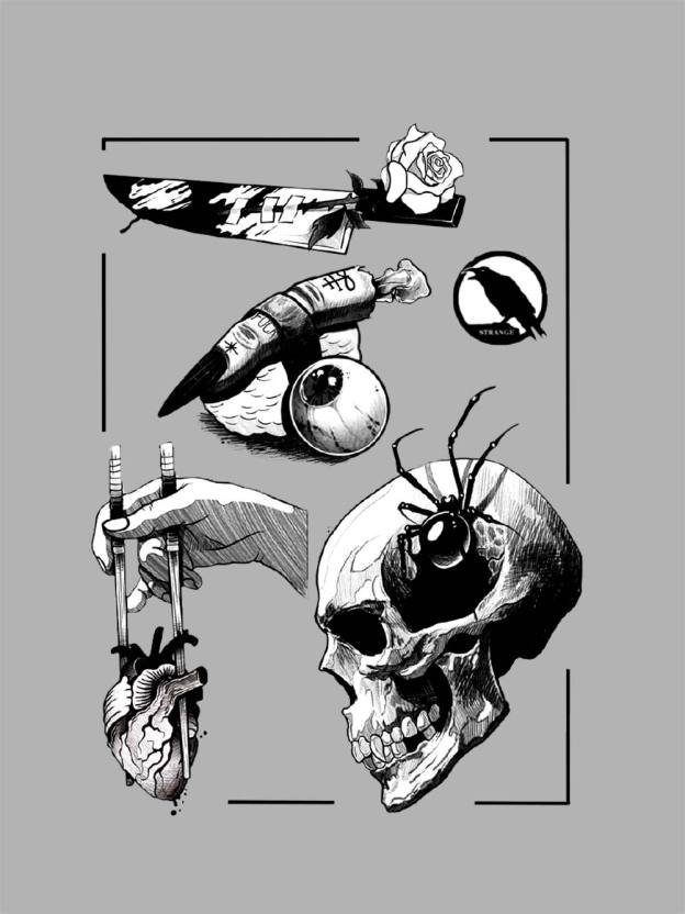 Dark Surreal Illustrations Washed Tshirt