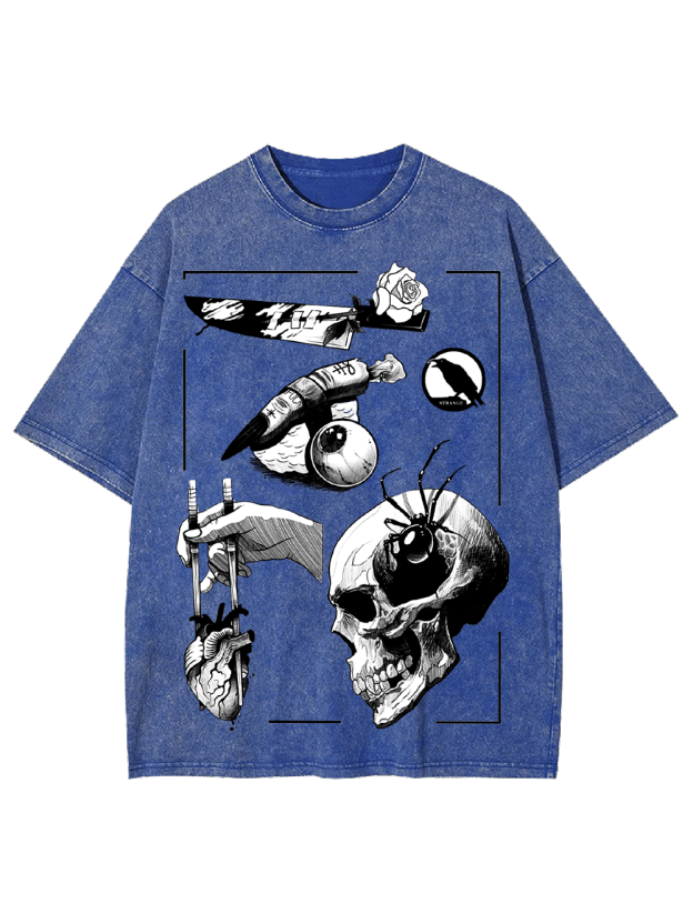 Dark Surreal Illustrations Washed Tshirt