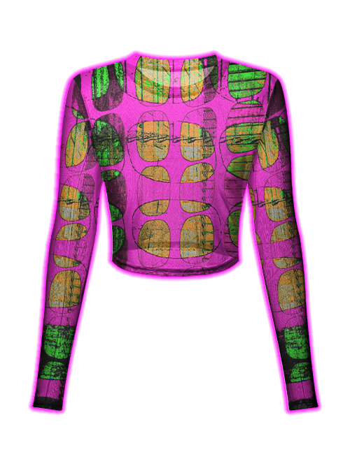 Retro Grids Mesh Top