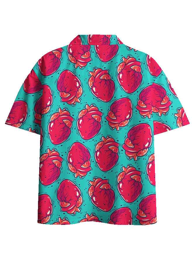 ANATOMIC HEART BUTTON UP POCKET SHIRT