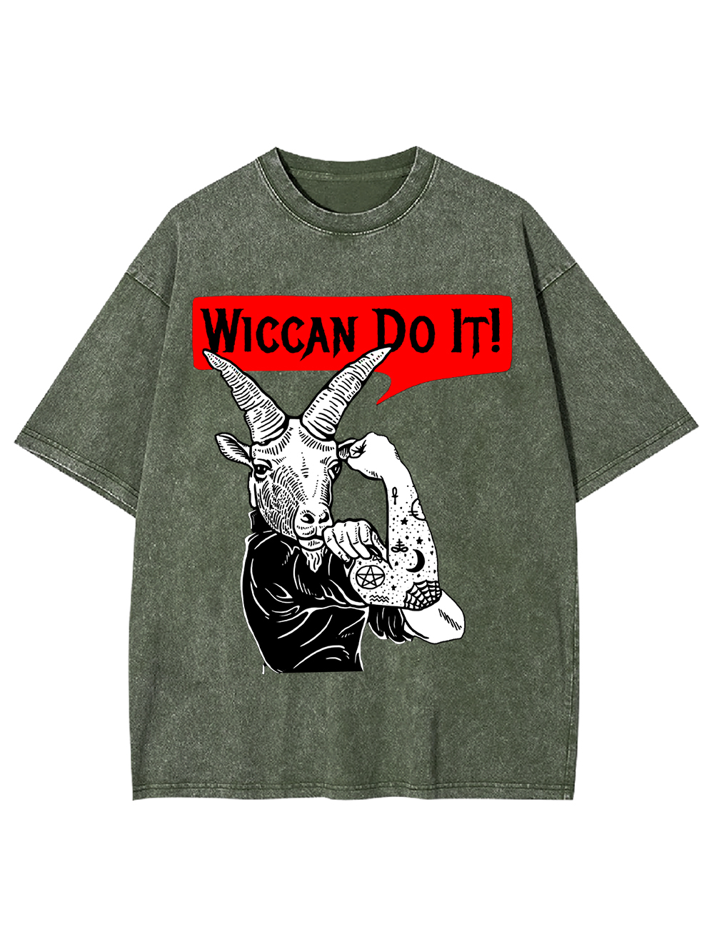 Wiccan Do It! Washed Tshirt-ClassyOutlaw Sale
