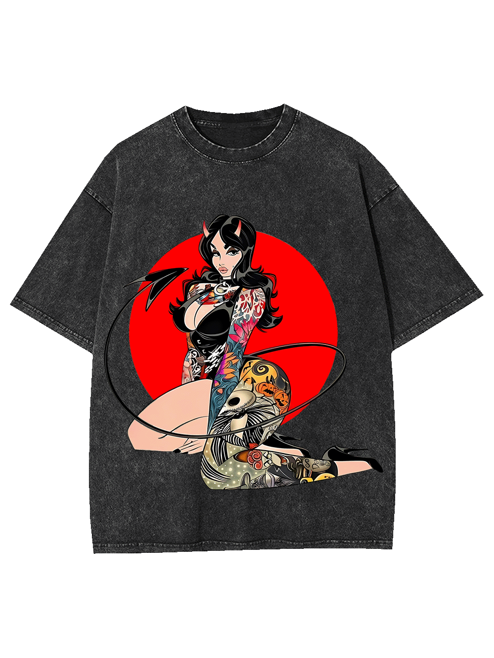 CHIBI DEMON GIRL WASHED TSHIRT