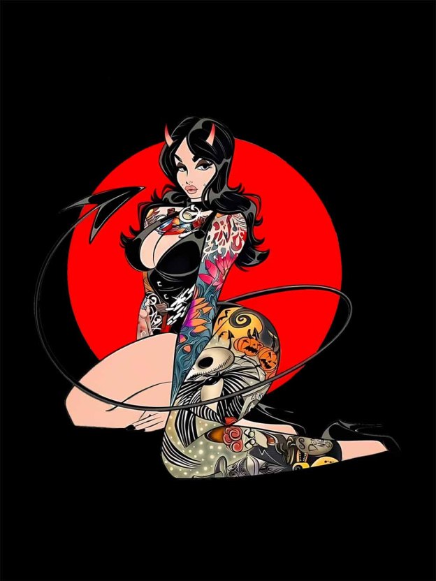 CHIBI DEMON GIRL WASHED TSHIRT